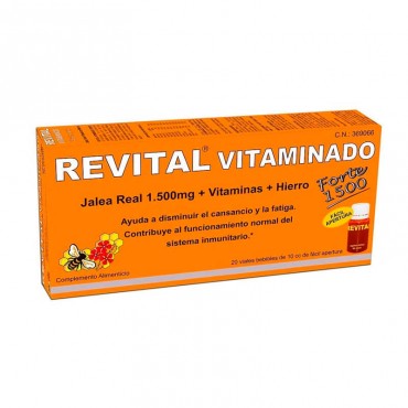 Revital Jalea Real 1.500Mg + Vitaminas + Hierro 20 Ampollas