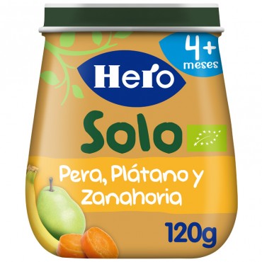 Hero Solo Crema de Pera, Plátano y Zanahoria 120 g