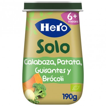 Hero Solo Crema de Calabaza, Patata, Guisantes y Brócoli 190 g
