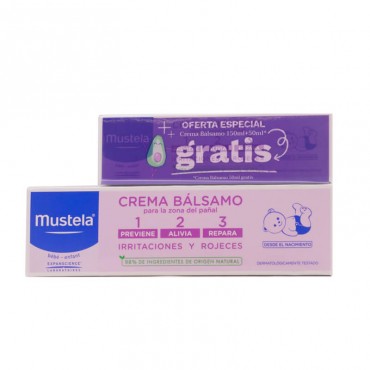 Mustela Crema Bálsamo 1  2  3 Para la Zona del Pañal Pack 150ml + 50ml Gratis